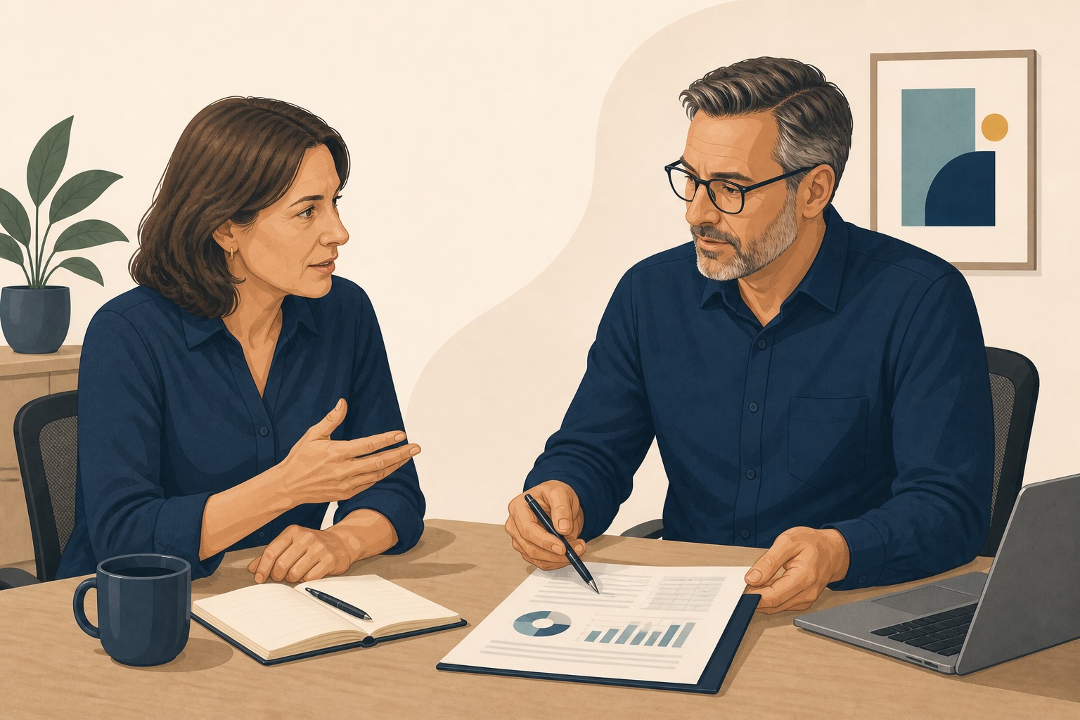 Illustration representing Virtual CFO support for a private business